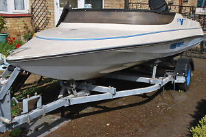 Speed ski power boat Super Sims V 14 Mercury 75 HP good trailer winch speedboat