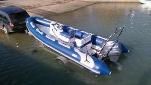 RIB AVON ADVENTURE 620 YAMAHA 115 EFI 4STROKE ON ROLLER TRAILER