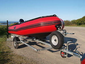 Seapro 430HD inflatable RIB, 500kg Boat Trailer, Parsun 25hp four stroke engine