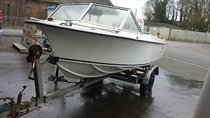 16ft FISHING BOAT EVINRUDE 18HP OUTBOARD TWIN AXLE TRAILER FISH FINDER LIFE JKTS