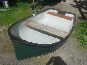 8ft TENDER ROWING BOAT FISHING FIBREGLASS READY FOR WATER