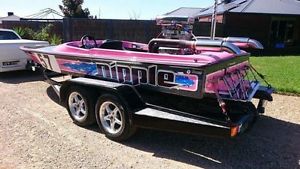 Stephens 18.6V Bottom Ski Race Boat 454 Big Block Chev Argo V Drive Inboard bbc