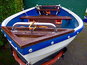 Open Day Boat 10ft long complete with road trailer, oars and cover