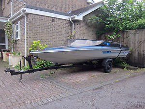 RARE 15 FT SIMS SUPER V SPEED BOAT & TRAILER -needs engine & minor refurbishment