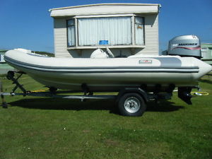 AVON RIB BOAT DL400 50 HP MARINER SNIPE TRAILER