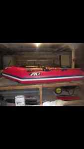 Red AX3 4 Stroke 3 Three Man Dinghy Dinghie Boat with Outboard Motor