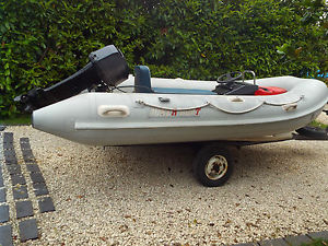 rib boat 4m boat mercury 25hp outboard and trailer