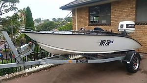 Classic 14 foot timber ski boat, new trailer and great working 120HP outboard