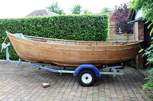 Boat Mahogany Oak inboard Stuart Turner Engine Trailer Restoration project