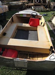 Registered 12ft 3.65m Aluminium Runabout Boat Forward Steer - Tinny