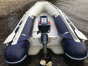 Honwave TE32 inflatable boat,dinghy, rib, Yamaha 8hp outboard.