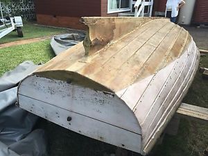 Clinker Putt Putt project boat with reconditioned motor and registered trailer!