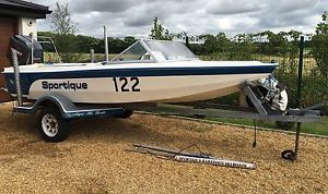 Sportique 16' Ski Wakeboard Speed Boat With 175 Mariner Outboard Engine