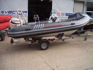 EXCEL VOYAGER 470 4.7M RIB RIGID INFLATABLE BOAT WITH EVINRUDE 50HP & TRAILER