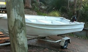 aluminium boat 12ft tinny, with outboard and trailer no rego needed