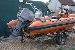 rib 90hp ptt 5.5 metre  BWM with break back trailer(pivots for shallow launching