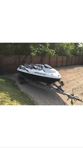 SEADOO SPEEDSTER BOMBARDIER JET BOAT MONSTER TOWER TRAILER AND COVER LED LIGHTS