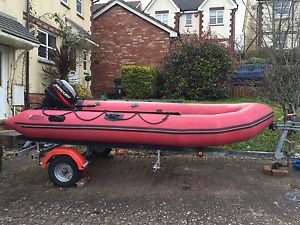 Avon Rib With 14ft galvanised Trailer And 25hp Mercury Short Shaft Engine