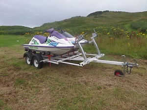 Twin Jetskis on Double Trailer