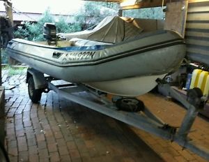 RIB Inflatable boat with trailer & outboard motor Gemini 4.8m fiberglass hull