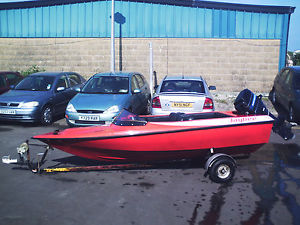 Retro Speedboat with 50hp 500cc mercury outboard & trailer