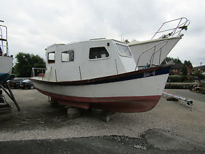 Fishing Boat or Work Boat Project. Perkins Diesel engine, GRP Hull. Project Boat