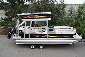 2014 -New triple tube  24 pontoon boat with slide- hpp tube 200 hp motor