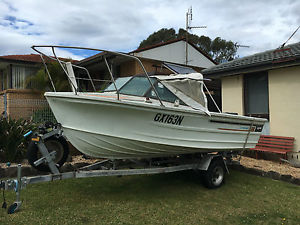 Aluminium Quintrex Lazeabout Boat with Trailer and Yamaha 50HP Motor