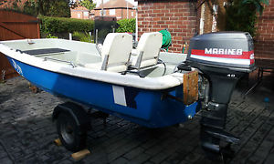 Dory,4m,fishing boat,13ft.,with outboard and road trailer