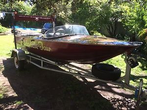 Classic timber Everingham v8 ski boat Ford muscle not Chev Hammond Lewis Ramsay