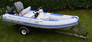 Quicksilver 450R Inflatable Rib, 50cc Mariner & Trailer