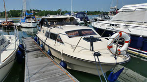 Shetland Black Prince 23' cabin cruiser motor boat and trailer