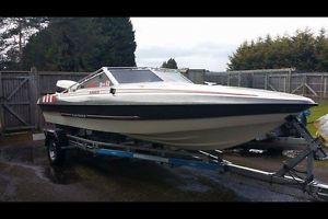 Rare Fletcher Bravo Speedboat 20ft 140hp Johnson with De Graaff Trailer