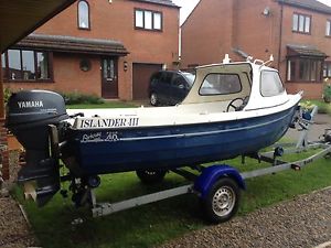 Orkney 440 fishing boat with Yamaha 25hp outboard engine. boat