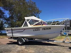 Fishing Boat. Quintrex Lazabout 4.5mtr. on Trailer.