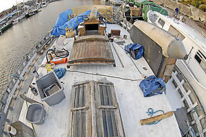 Wooden sail boat Gaff rigged live-aboard restoration project