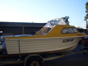 Regoed Nautiglass Half Cab Boat.& Trailer..Motor Runs