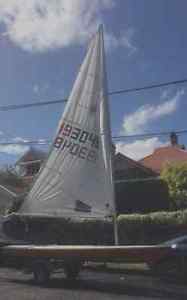 Laser Sailing Boat on Registered Trailer