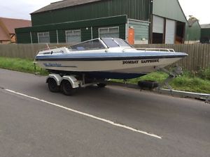 power boat/fletcher/speedboat/inboard/engine/Mercury/boat/twin axel trailer/sear