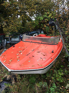 HARDWOOD BOAT with trailer no engine 15 ft feet