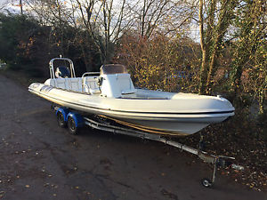 Cobra 7.5m RIB – Evinrude 225hp outboard – trailer