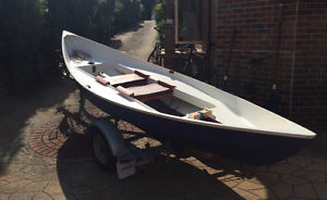 15ft Dory sailboat with trailer, sail, solar power