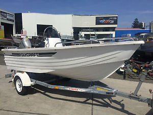 4.5m Polycraft Centre Console Boat with Honda Motor on Galvanized Trailer