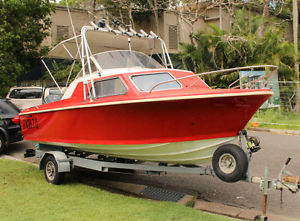 Mustang 18ft 6in Fishing Boat 5.65m Cabin Furuno 120hp Evinrude - savage pride