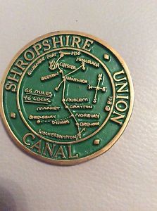 Canal boat badge heavy metal Shropshire Union very detailed