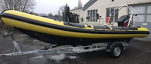 RIB BOAT JMD 6m Rib Mercury 90hp fourstroke Trailer Dive boat Rigid inflatable