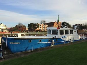 liveaboard converted ex-German police boat with full res. mooring near STAINES