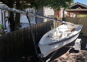 12 foot pacer sailing dinghy on registered trailer