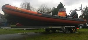 RIB BOAT Humber Ocean Pro 8m Suzuki DF250 fourstroke outboard, trailer Dive Boat