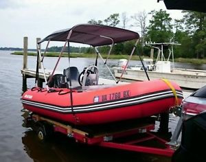 2014 Custom 12' Saturn Inflatable Boat w/2006 25hp Yamaha Electric Start,Trailer